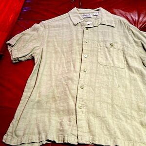 Men’s short sleeve shirt. Washable linen linen, 45% rayon